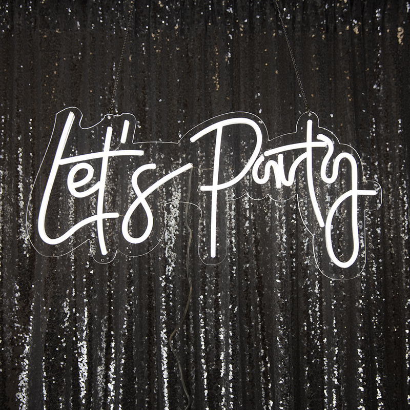 Load image into Gallery viewer, 12&quot;x24&quot; Neon Light Sign &quot;Lets Party&quot; (1 Pc)
