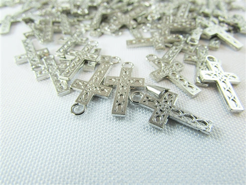 Miniature Metal Cross Charm - Bulk Pack (100 Pcs)