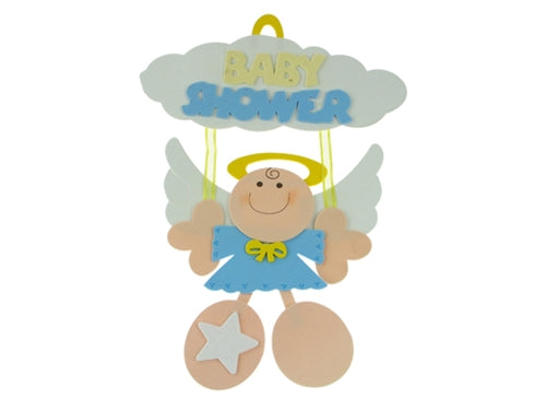 Load image into Gallery viewer, 15&quot; Foam &quot;BABY SHOWER&quot; w/ Angel Decoration Sign (1 Pc)
