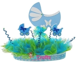 9.25" Foam Baby Shower Carriage Decoration Sign