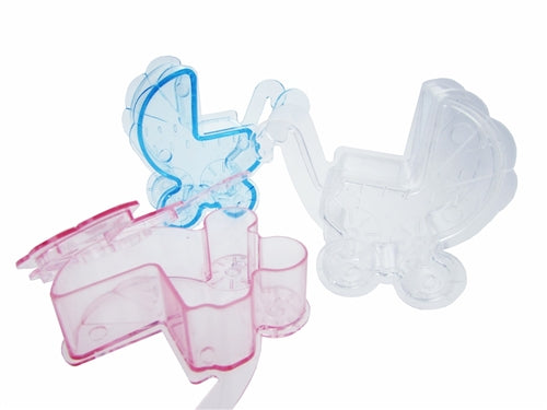 2.5" Plastic BABY CARRIAGE Favor Box (12 Pcs)