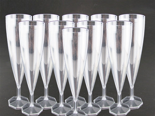 6.5" Plastic Fluted Champagne Cups (12 Pcs)