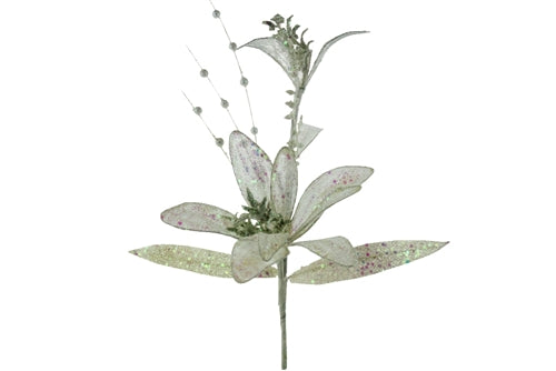 15" Sparkle Wired Organza LILY Flower