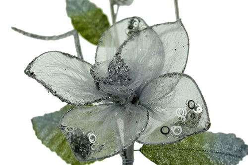 14" Sparkle Wired Organza Flower (1 Pc)