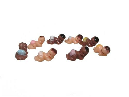 3/4" X-Small Plastic Sleeping Baby Figurines (12 Pcs)