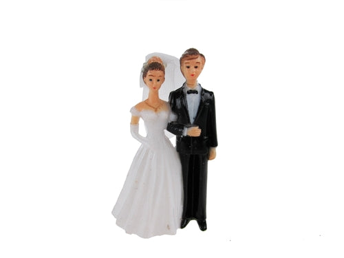 3.5" Plastic Wedding Couple Figurines (12 Pcs)
