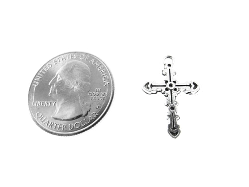 Load image into Gallery viewer, Miniature Metal Cross Charm Design #2 (12 Pcs)
