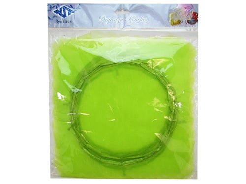 CLEARANCE - 9" Organza Pouches w/ Wave Edges & Ribbon Tie (12 Pcs)