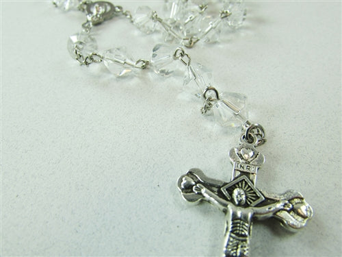 17" Real Sized Glass Diamond Rosary