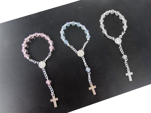 5.5" Miniature Glass Rosaries - Round Bead Design (12 Pcs)