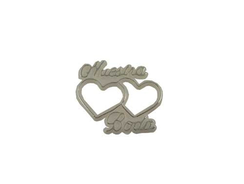 Miniature "Nuestra Boda" Two Heart Charm Sign (12 Pcs)