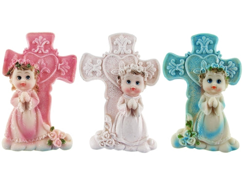 CLEARANCE - 3.75" Praying Angel w/ Cross Magnet Favor (12 Pcs)