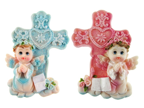 CLEARANCE - 3" Praying Angel w/ Cross Magnet (12 Pcs)