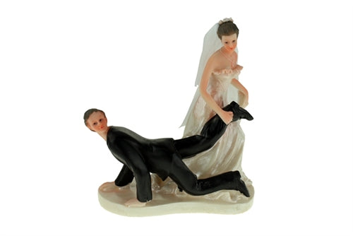 6" Comical Wedding Figurines - WHERE DO YOU THINK YOU'RE GOING (1 Pc)