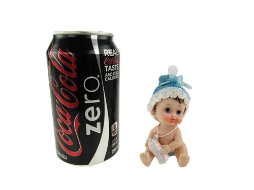 Load image into Gallery viewer, 3.25&quot; Baby Figurine Sitting with Knit Beanie - Poly Resin (12 Pcs)

