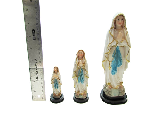 Our Lady of Lourdes on Wood Base - High Quality (1 Pc)