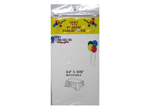 54" x 108" Rectangle Plastic Table Cover (1 Pc)