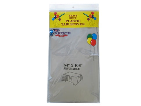 54" x 108" Rectangle Plastic Table Cover (1 Pc)