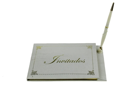 "Invitados" - Guest Book w/ Pen - Spanish (1 Pc)