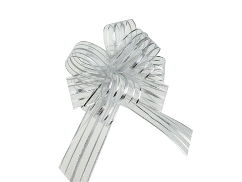 Multi-Stripe Iridescent Pull Bow - Large (1 Pc)