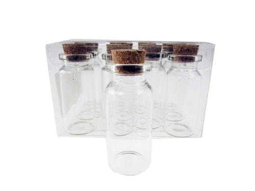 2.25" Glass Bottle Vial w/ Cork (12 Pcs)