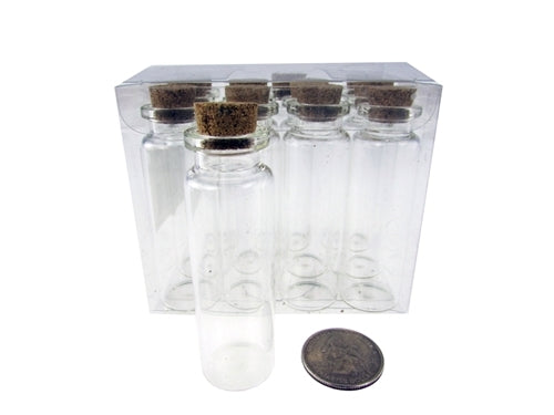 2.5" Glass Bottle Vial w/ Cork (12 Pcs)
