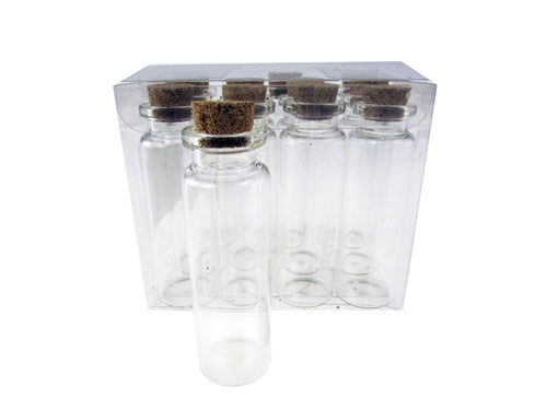 3" Glass Bottle Vial w/ Cork (12 Pcs)