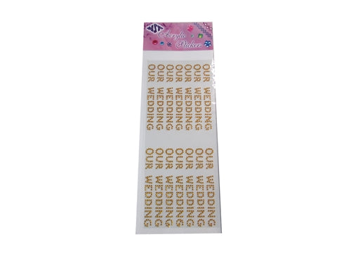 .50" Acrylic "BLING" Stickers - Our Wedding (14 Pcs)