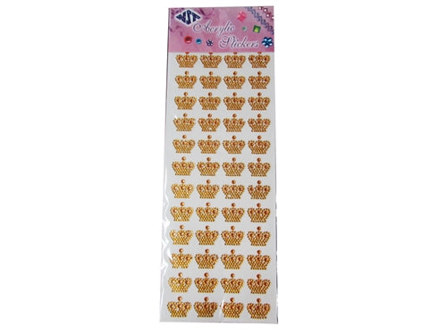 1" Acrylic "BLING" Stickers - Crown Design (48 Pcs)
