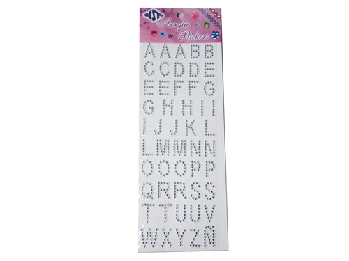 1" Acrylic "BLING" Stickers - Alphabet Design (50 Pcs)