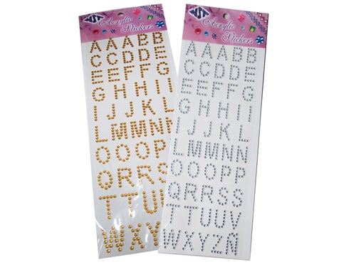 1" Acrylic "BLING" Stickers - Alphabet Design (50 Pcs)