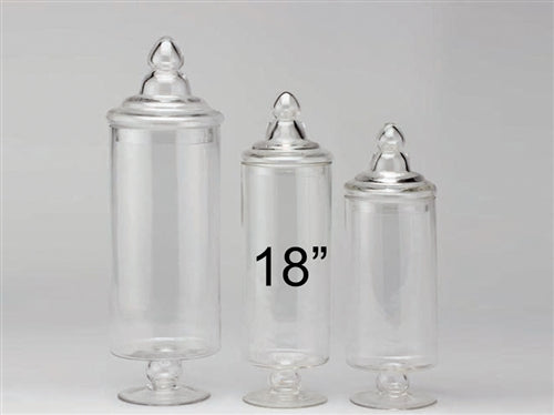 18" TALL Glass Apothecary Jar (1 Pc)