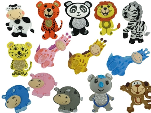 CLEARANCE - Miniature ANIMAL FOAM Cut Outs - LARGE (12 Pcs)