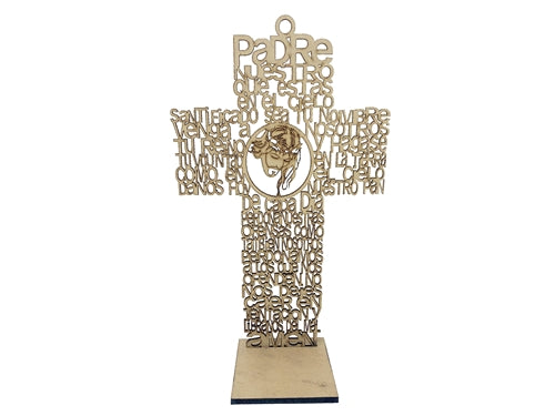 11" Prayer Wood Cross with Base - Jesus (6 Pcs)