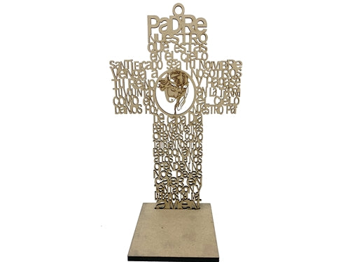 8" Wood Prayer Cross with Base - Jesus (6 Pcs)