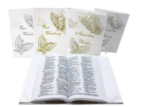 Premium Satin SPANISH BIBLE - Wedding - Butterfly (1 Pc)
