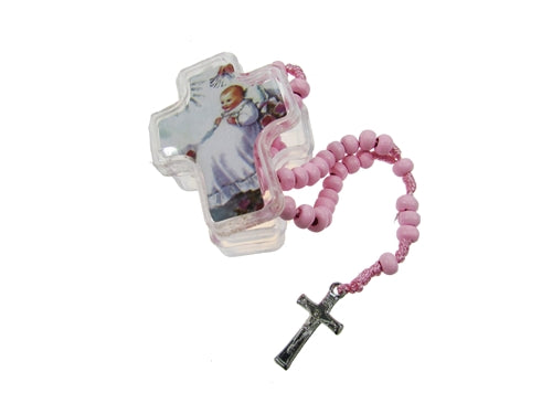 2" Baptism Rosaries with Cross Favor Box (12 Pcs)