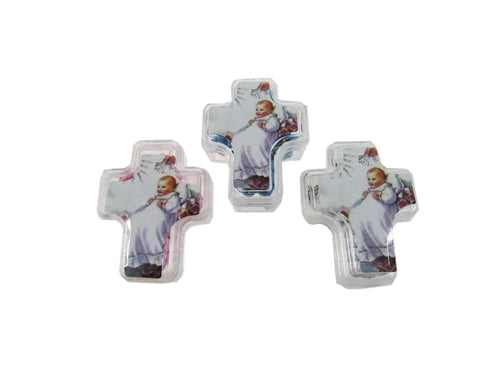 2" Baptism Rosaries with Cross Favor Box (12 Pcs)