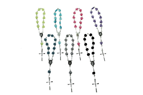 5" Miniature Rosary Favors - Acrylic Bead Design (12 Pcs)