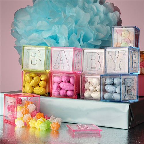 2" Plastic BABY BLOCKS Favor Box (12 Pcs)