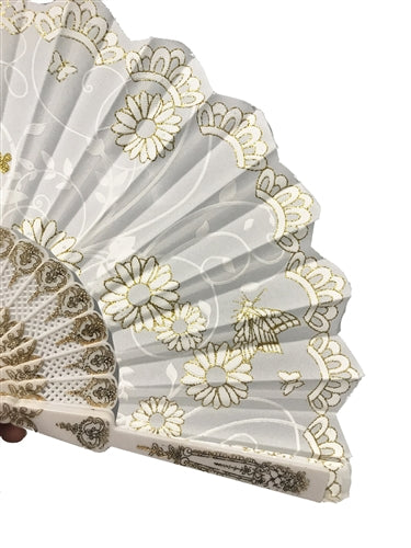 9" Decorated Folding Hand Fan