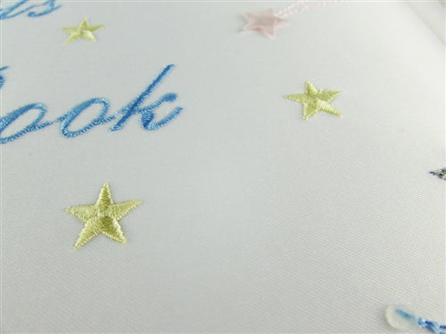 Load image into Gallery viewer, Premium Satin Embroidered  &quot;GUESTS BOOK&quot;  w/ Pen - Stars Design (1)
