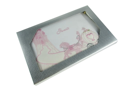 Load image into Gallery viewer, Premium Satin Embroidered &quot;Guests&quot; Book w/ Pen - Cinderella Design (1 Pc)
