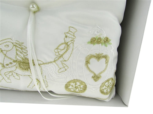 Load image into Gallery viewer, Premium - &quot;WEDDING&quot; - Tiara &amp; Ring Pillow - Cinderella Design (1 Pc)
