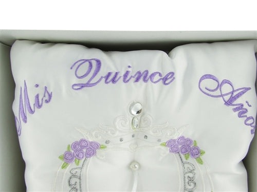 Premium - "MIS QUINCE ANOS" - Tiara & Ring Pillow - Coach Design (1 Pc)
