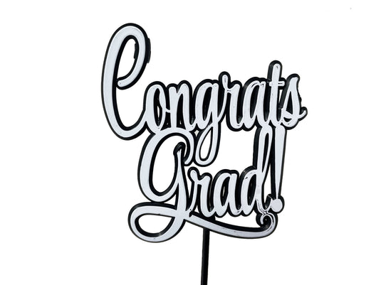 3.25" Congrats Grad Stick Signs (12 Pcs)