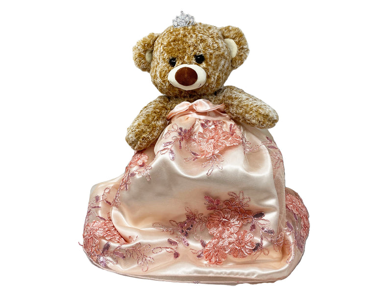 Load image into Gallery viewer, 15&quot; Quinceanera Last Doll Bear ( 1 Bear) - Ribbon Lace Mesh Dress
