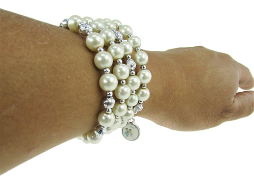 Wrap Around Pearl Bracelet - Wedding (12 Pcs)