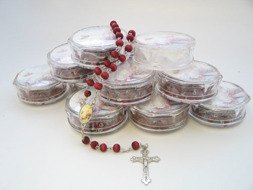 19" Scented Rose Petal Rosary Favor Box - Baby Baptism (12 Pcs)