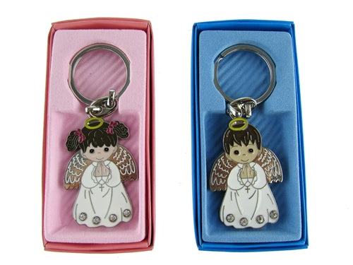 Solid Metal Keychain Favors - Angels Design #1 (With Gift Box) (12 Pcs)